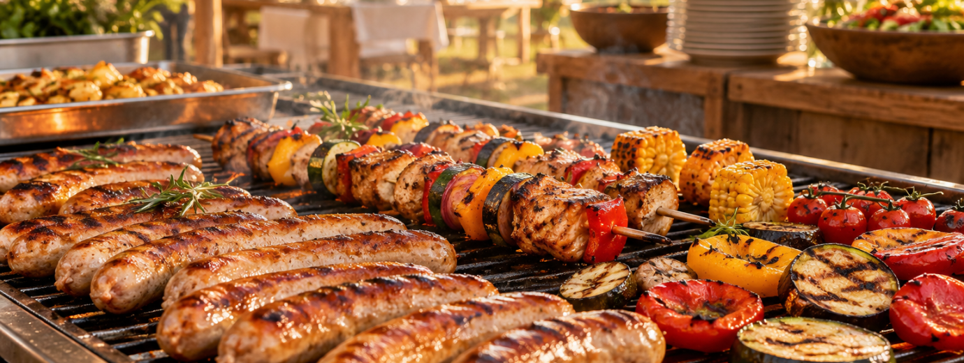 aussschnitt bratwurst am braten