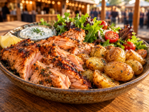 Lachs mit Drillingen